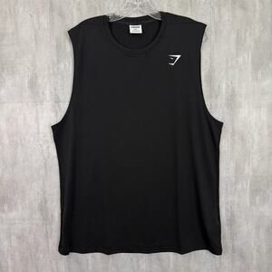 Gymshark React Tank Top Men's XXL Slim Fit Black Breathable Mesh Back Gym NWOT